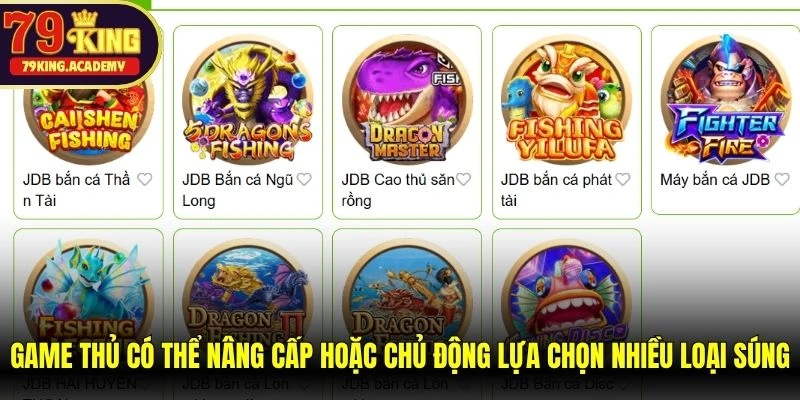 Game thủ có thể nâng cấp hoặc chủ động lựa chọn nhiều loại súng