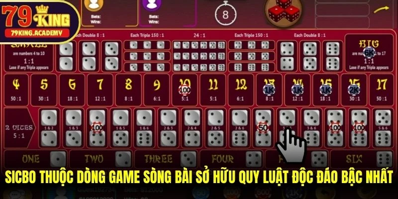 Sicbo thuộc dòng game sòng bài sở hữu quy luật độc đáo bậc nhất