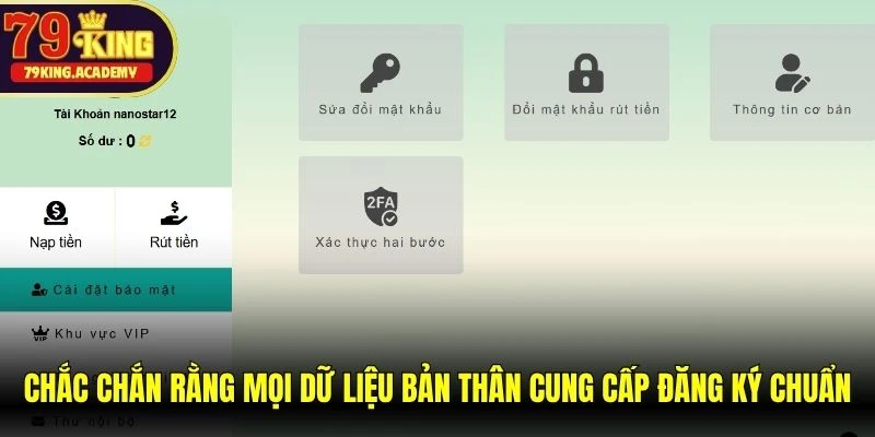 Chắc chắn rằng mọi dữ liệu bản thân cung cấp đăng ký luôn chuẩn